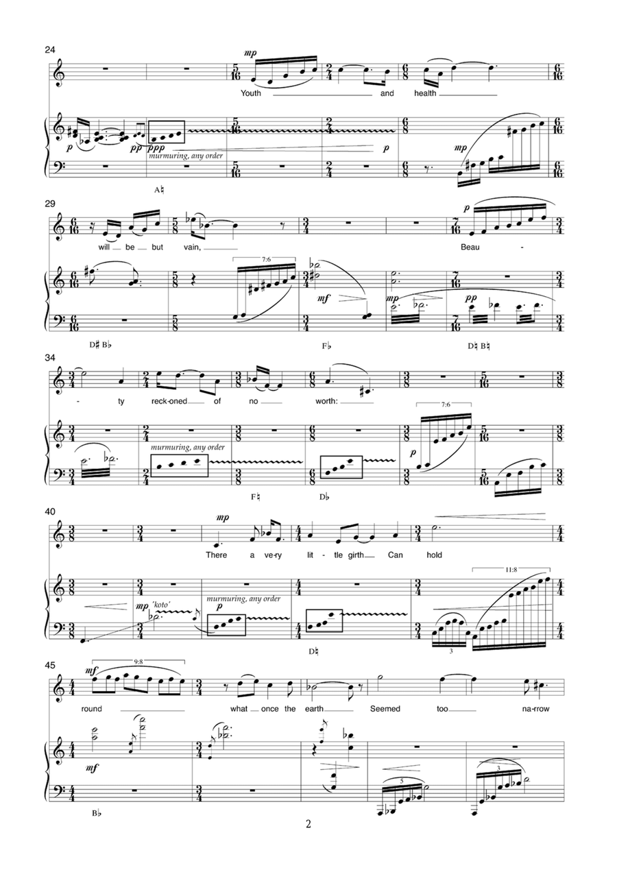 The Bourne (for soprano and harp) Piano, Vocal scores gallery preview page 2