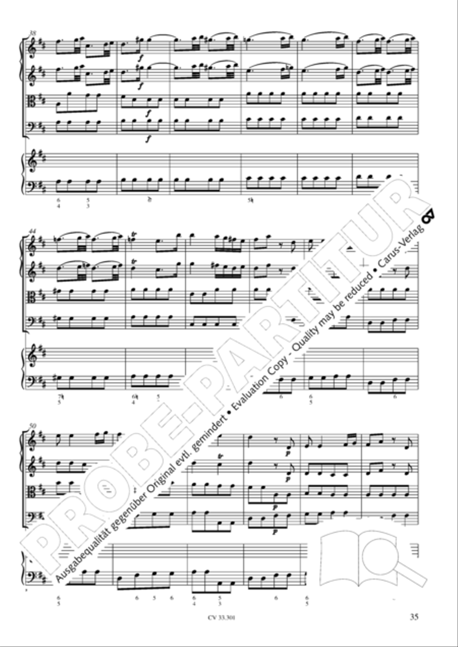 Concerto per il Cembalo in D Cello scores gallery preview page 36