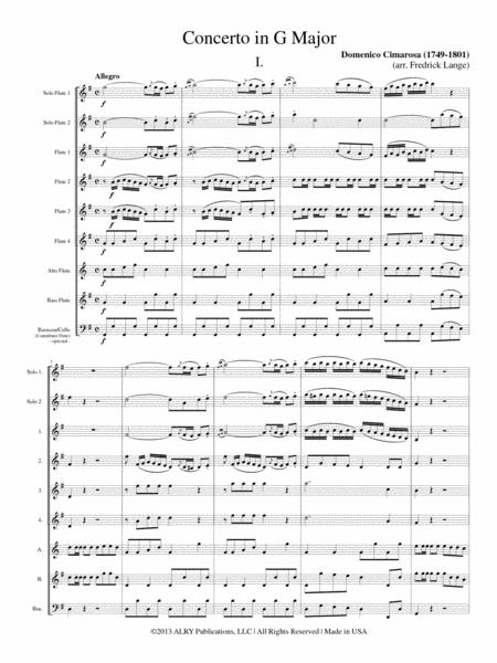 Concerto in G Major for Flute Choir
