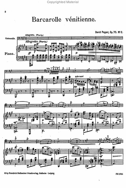 Venezianische Barcarole A-Dur, op. 75/3