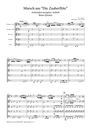 The Magic Flute, Mozart, March - Brass Quintet