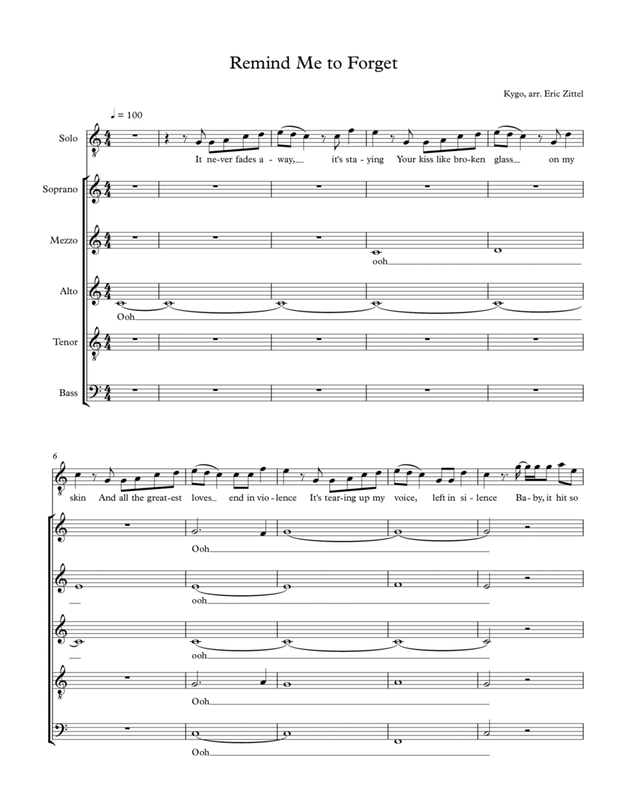 Remind Me To Forget Divisi scores gallery preview page 1