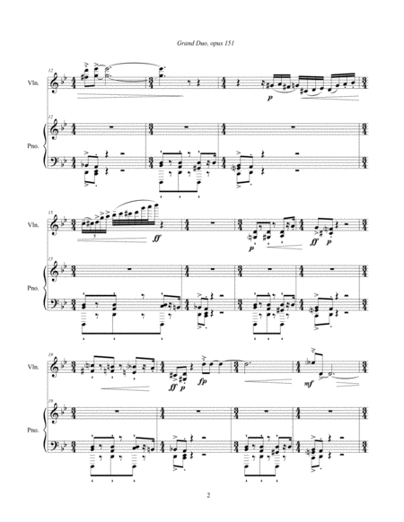 Grand Duo, opus 151 (2012) full score for violin and piano image number null