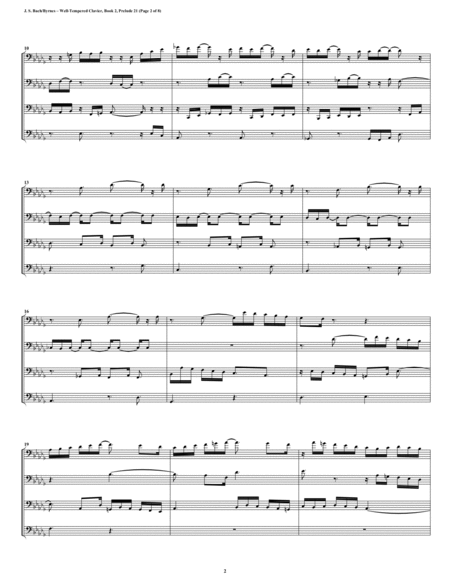 Prelude 21 from Well-Tempered Clavier, Book 2 (Bassoon Quartet) image number null