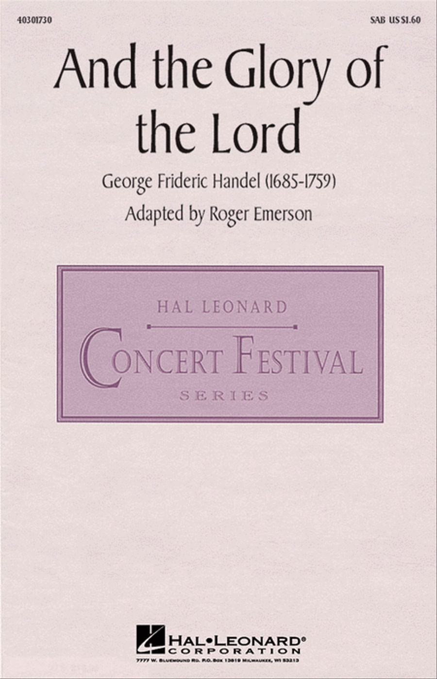 And the Glory of the Lord 3-Part scores gallery preview page 1