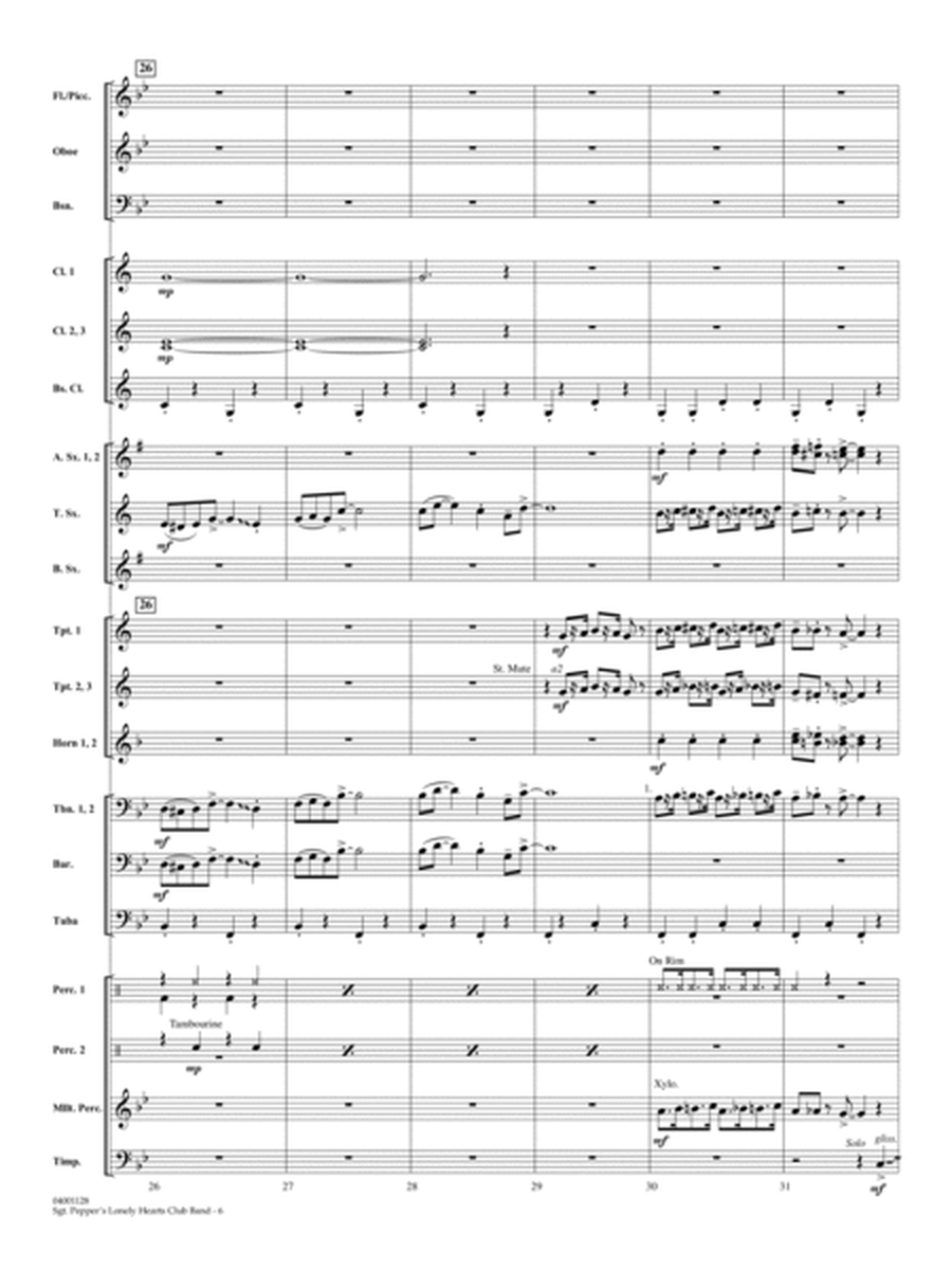 Sgt. Pepper's Lonely Hearts Club Band (Medley) (arr. Michael Sweeney) - Full Score