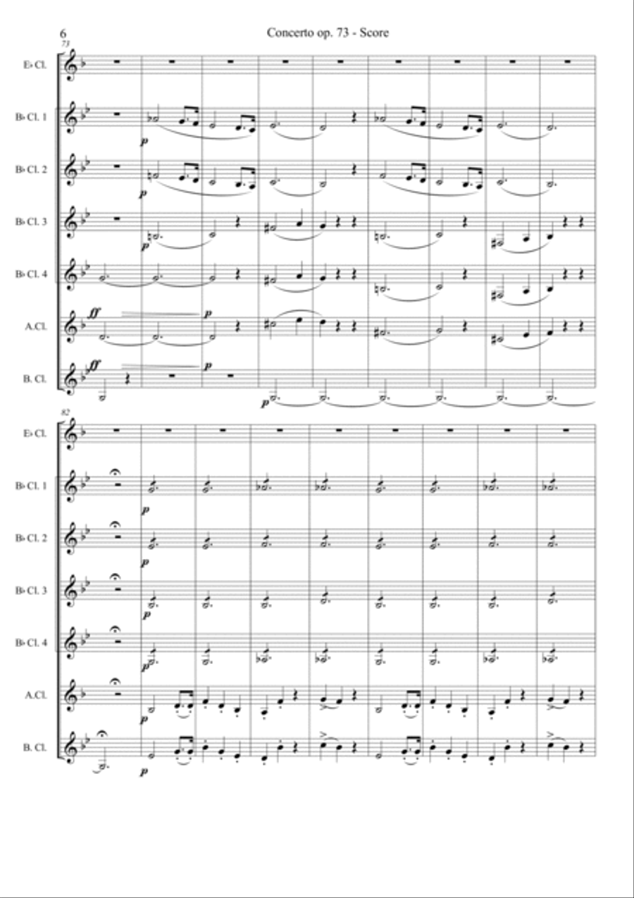 Concerto op. 73 Woodwind Ensemble scores gallery preview page 6