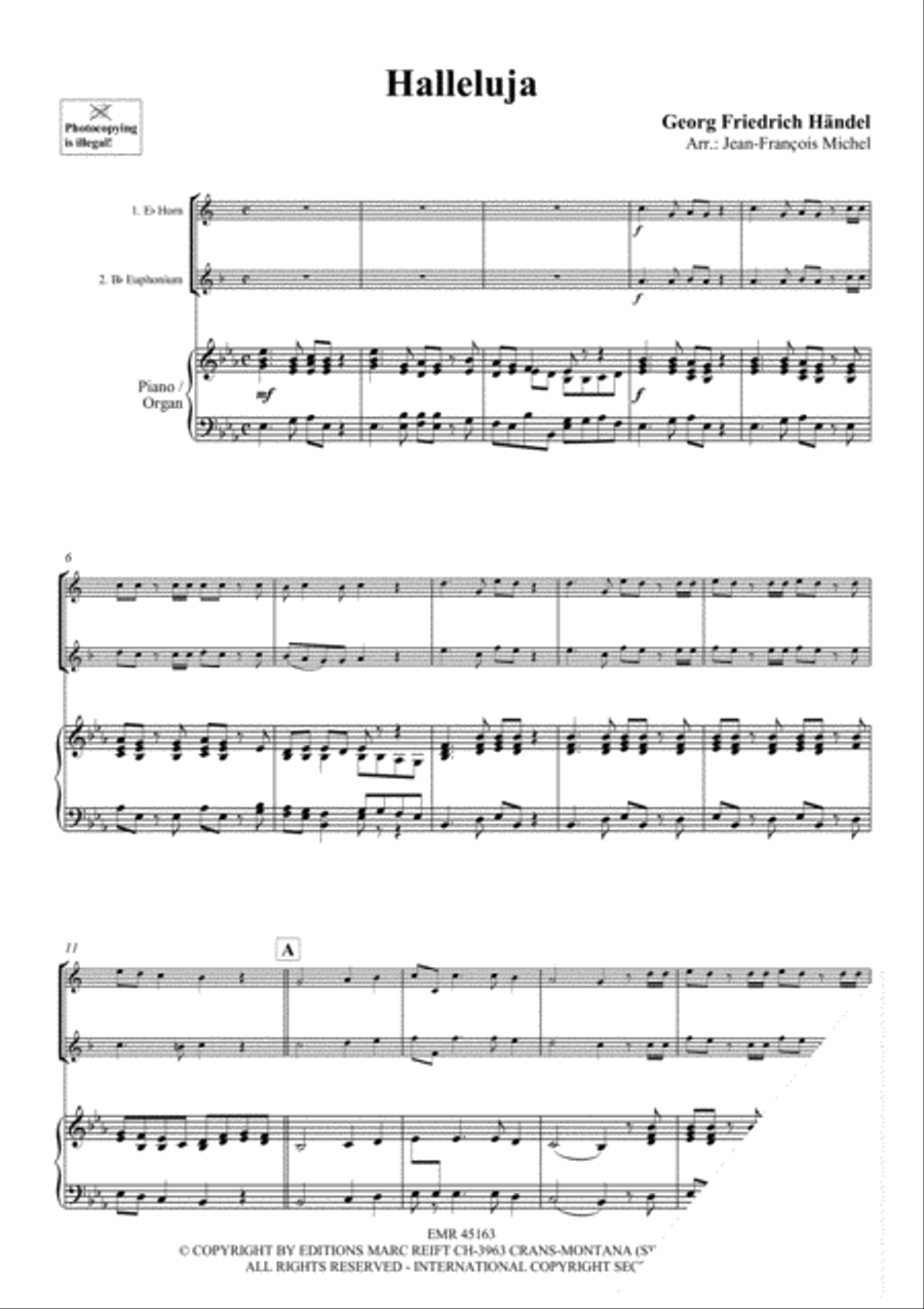 Halleluja (Handel) / Ave Maria (Bach-Gounod) / Trumpet Voluntary (Clarke) Euphonium scores gallery preview page 3