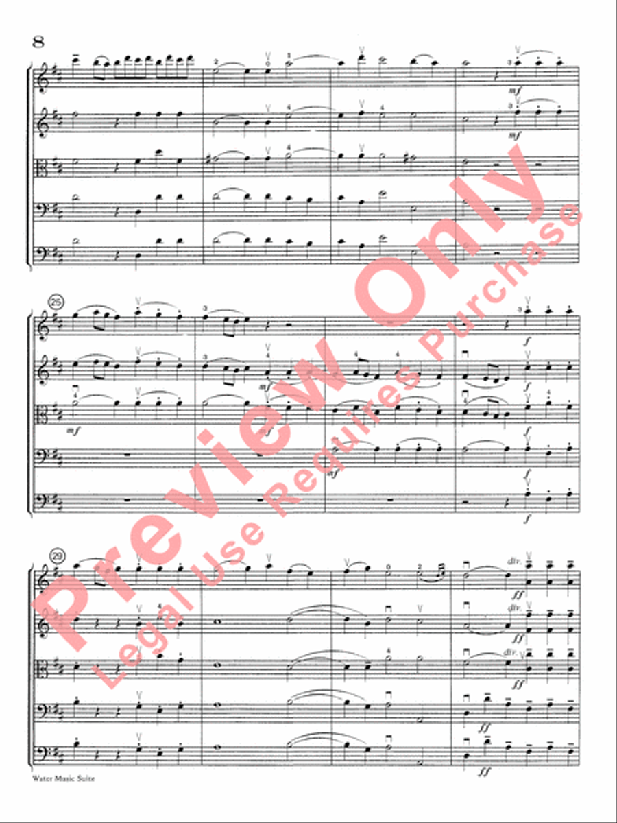 Water Music Suite String Orchestra scores gallery preview page 9