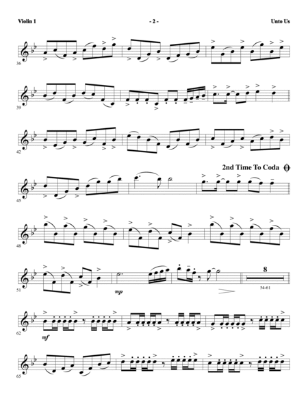 Unto Us - Violin 1