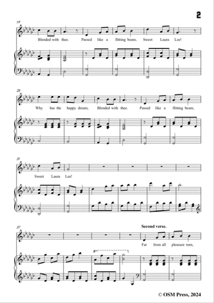 S. Foster-Laura Lee,in G flat Major Voice scores gallery preview page 3