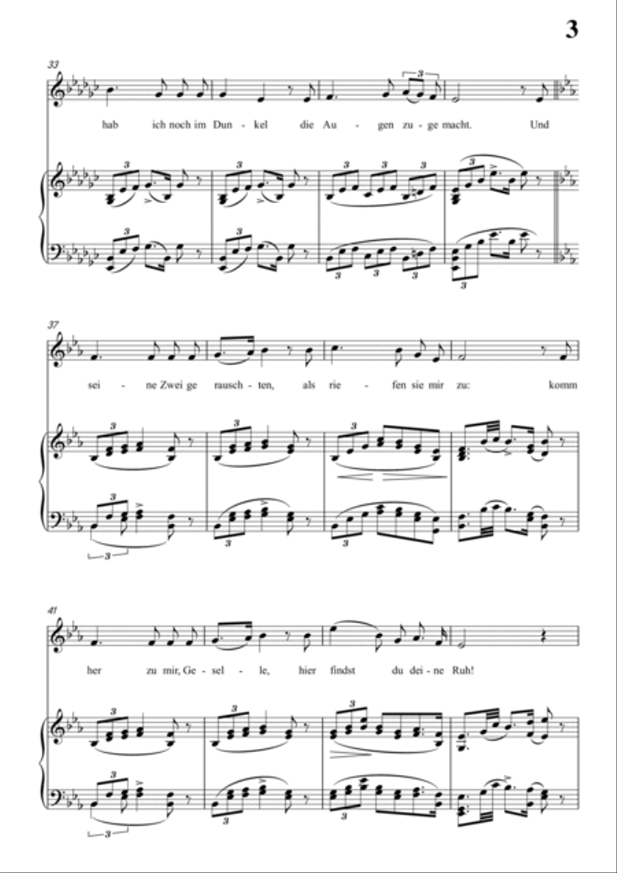 Schubert-Der Lindenbaum,Op.89,No.5 in bE for Vocal and Piano Voice scores gallery preview page 4