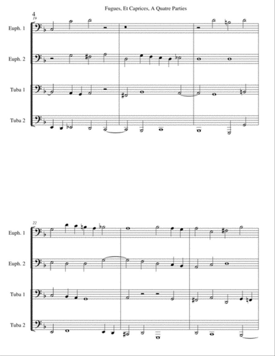 Fugue One from 'Fugue and Caprices for Four-Part Organ'