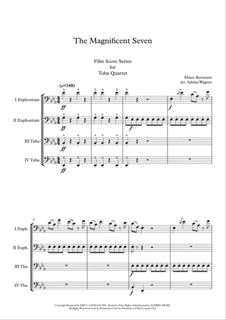 The Magnificent Seven Brass Quartet scores gallery preview page 3