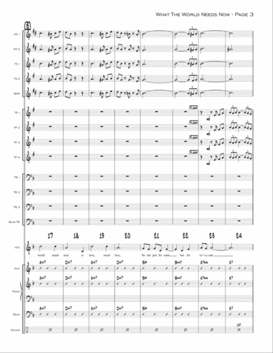 What The World Needs Now Is Love Jazz Ensemble scores gallery preview page 3