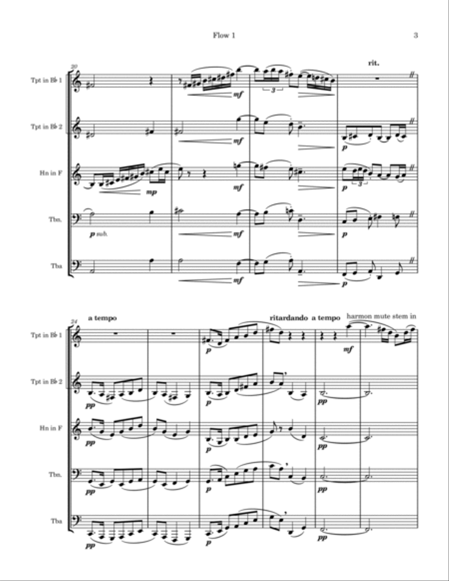 Three Debussy Preludes (brass quintet) Brass Quintet scores gallery preview page 3