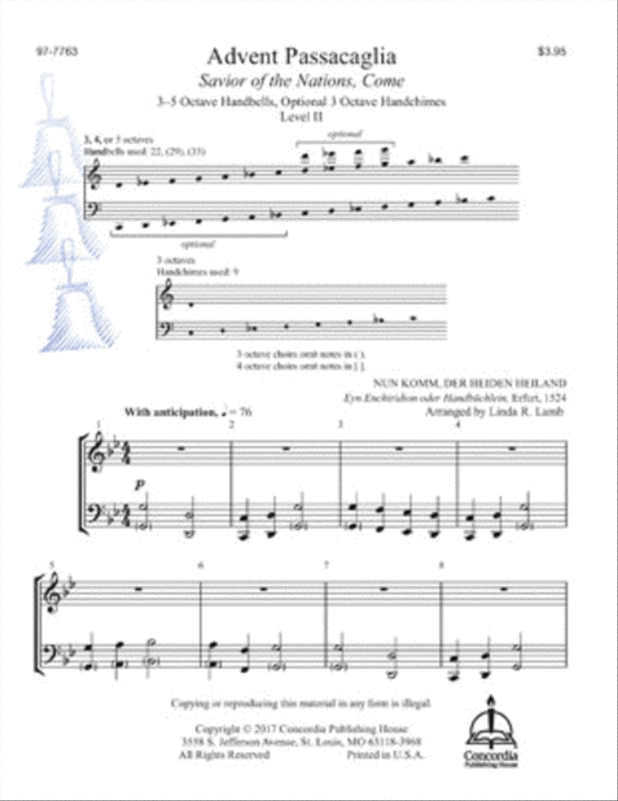 Advent Passacaglia: Savior of the Nations, Come Handbell Choir scores gallery preview page 1