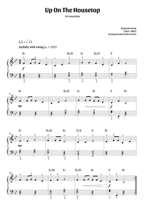Up On The Housetop (easy piano in Bb major – with chords)
