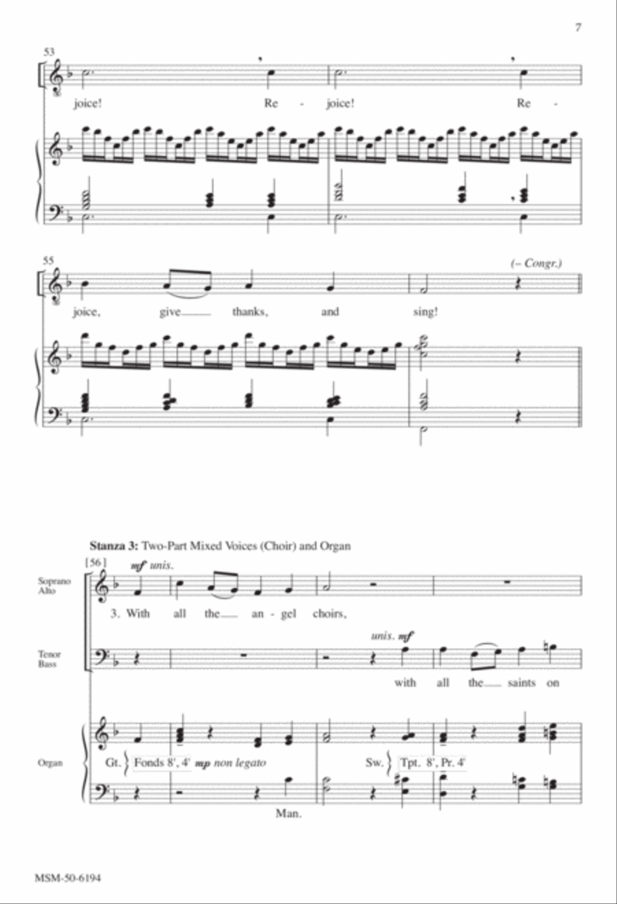 Rejoice, O Pilgrim Throng! 4-Part scores gallery preview page 5