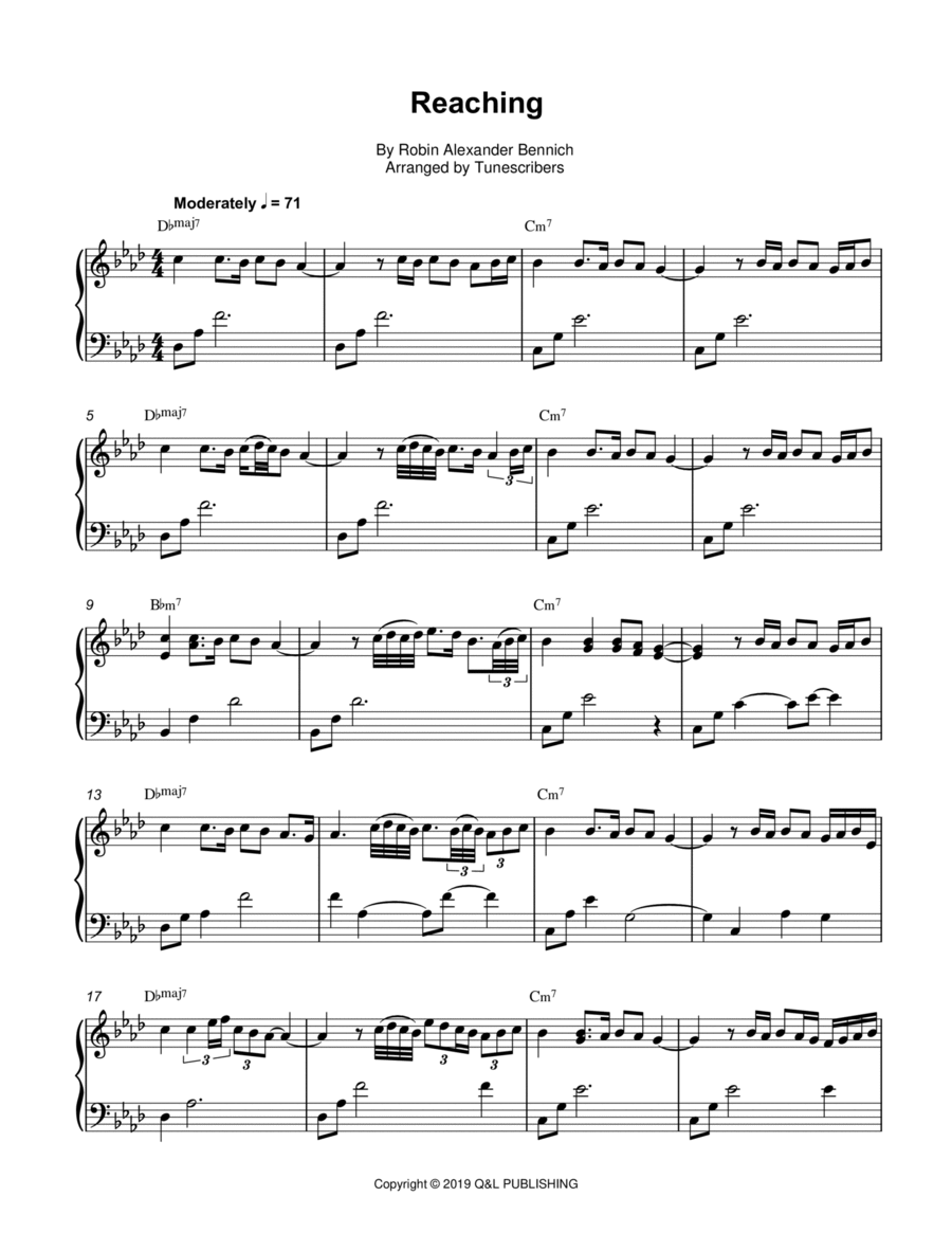 Reaching Reaching Piano Solo scores gallery preview page 1