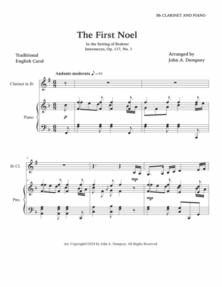 The First Noel (Clarinet and Piano) image number null