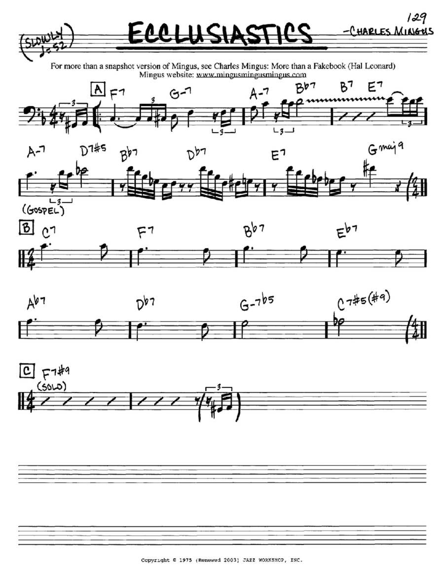 Ecclusiastics Ecclusiastics Piano scores gallery preview page 1
