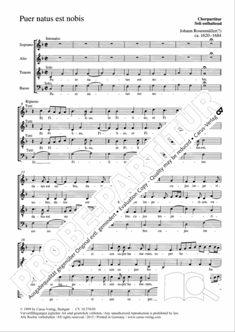 Puer natus est nobis 4-Part scores gallery preview page 3