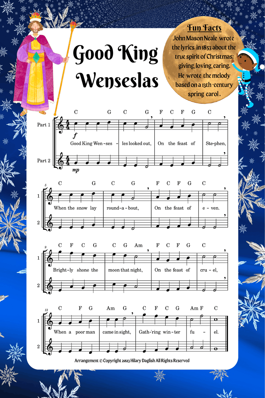 Good King Wenseslas Woodwind Duet scores gallery preview page 1