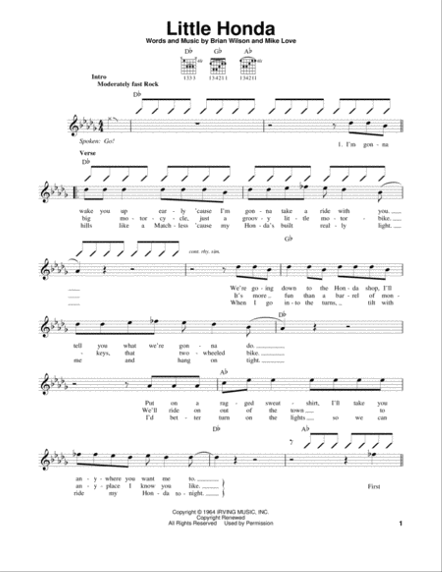 Little Honda Acoustic Guitar scores gallery preview page 1