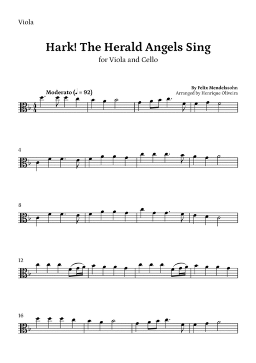 Hark! The Herald Angels Sing (Viola and Cello) - Beginner Level image number null