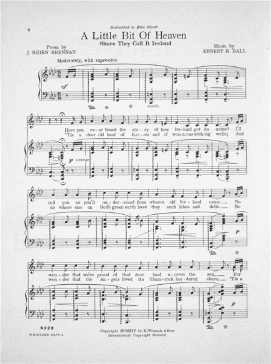 A Little Bit of Heaven (Shure They Call It Ireland) Voice scores gallery preview page 3