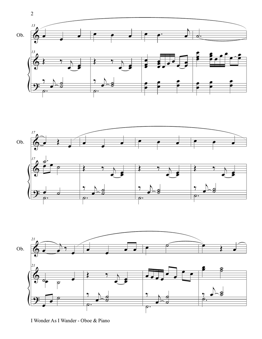 I Wonder As I Wander Piano scores gallery preview page 3