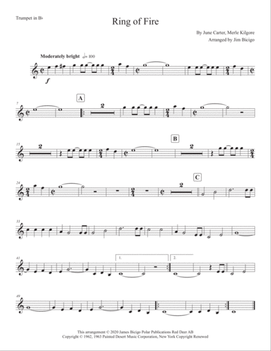 Ring Of Fire Horn scores gallery preview page 4