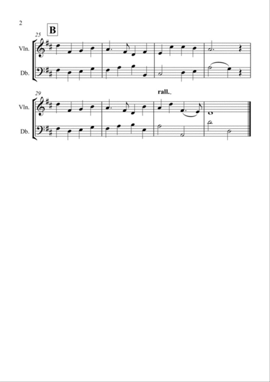 All Things Bright and Beautiful for Violin and Double Bass Duet String Duet scores gallery preview page 2