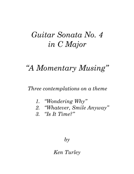 Classical Guitar Sonata No. 04 in C Major "Momentary Musing" image number null