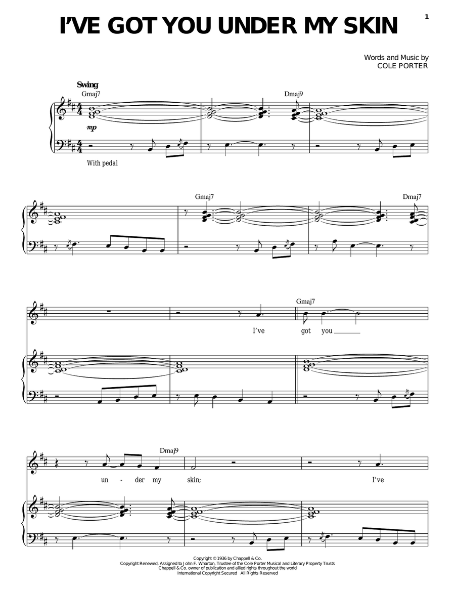 I've Got You Under My Skin Piano, Vocal scores gallery preview page 1