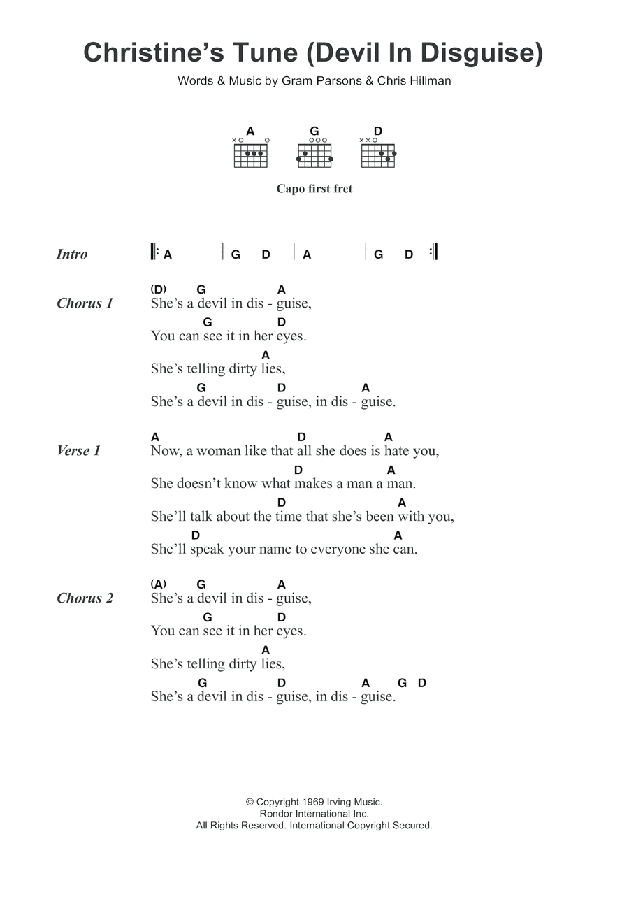 Christine's Tune (Devil In Disguise) Acoustic Guitar scores gallery preview page 1