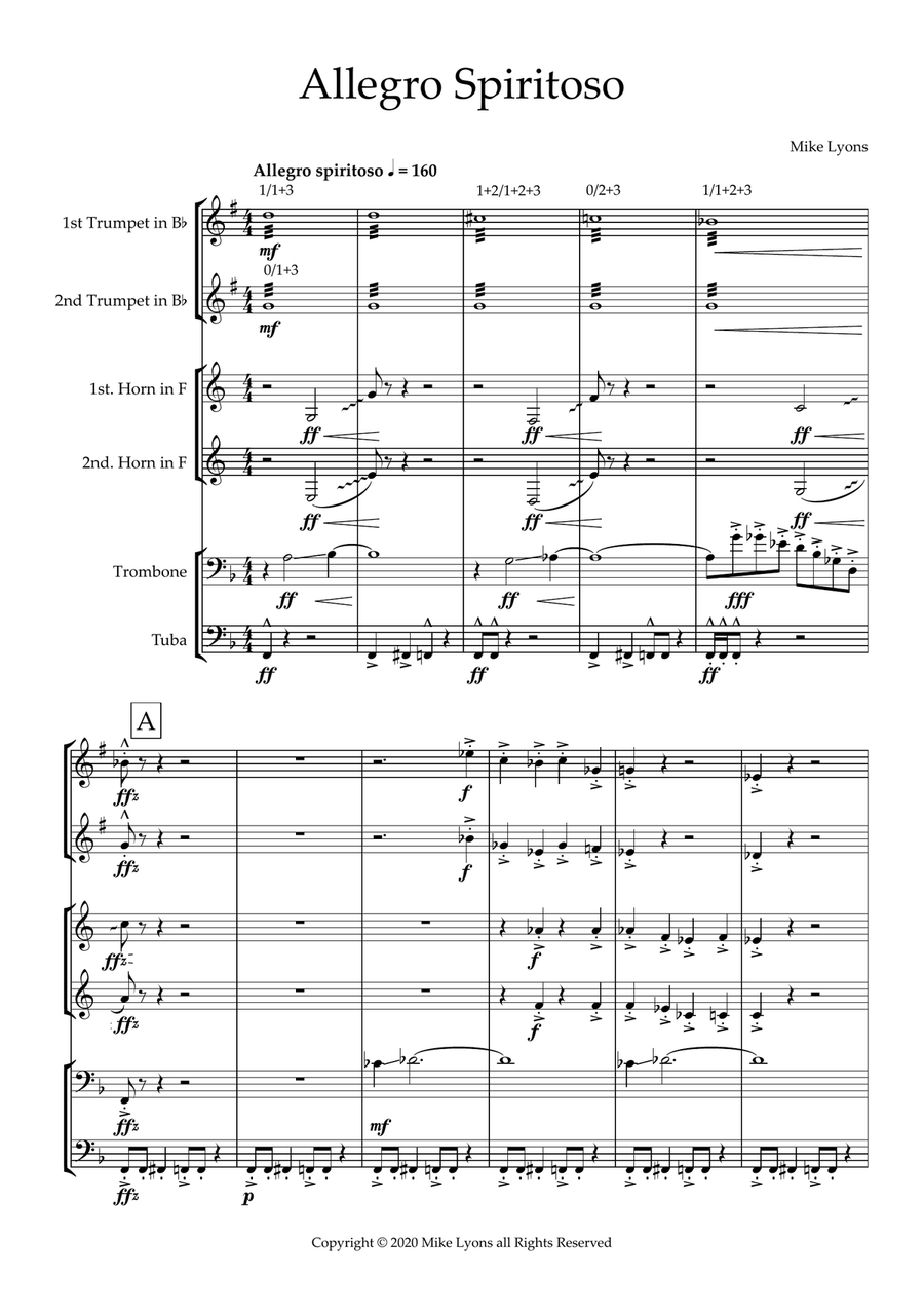 Brass Sextet - Allegro Spiritoso Small Ensemble scores gallery preview page 3