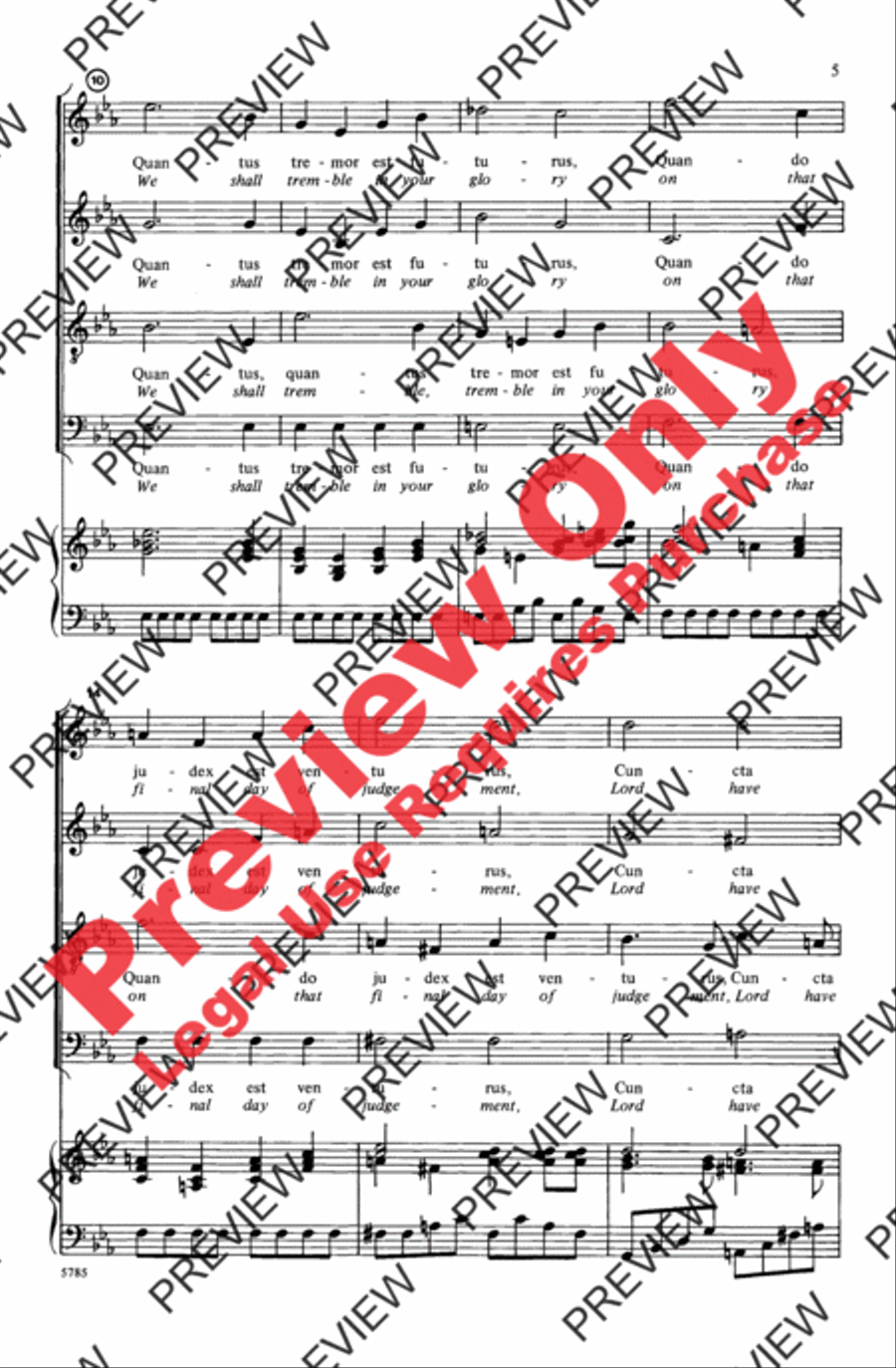 Dies Irae (from Requiem) Dies Irae (from Requiem) 4-Part scores gallery preview page 5
