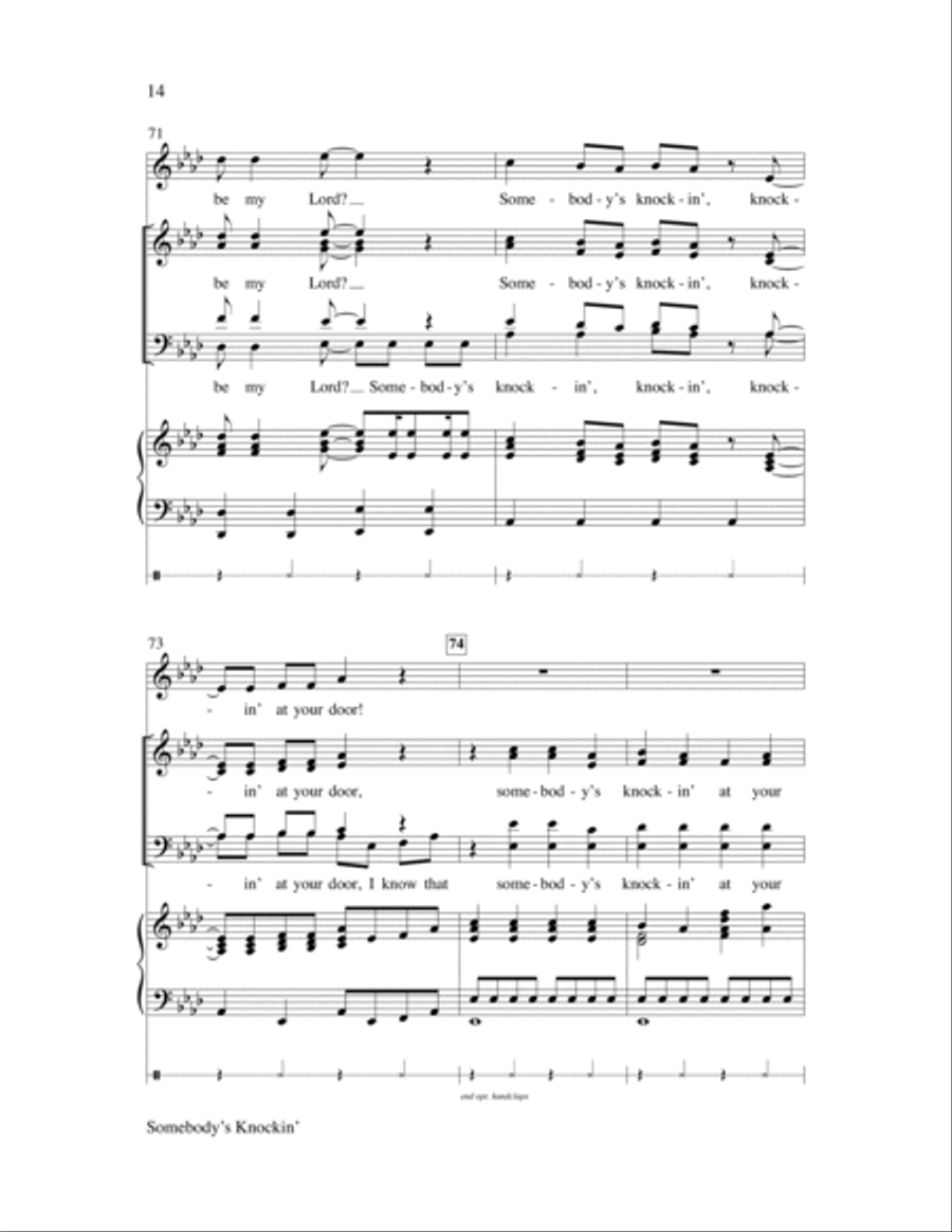Somebody's Knockin' Children's Choir scores gallery preview page 14