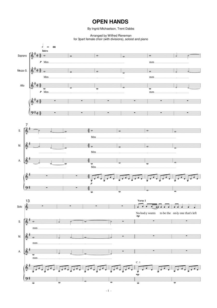 Open Hands SSA scores gallery preview page 1