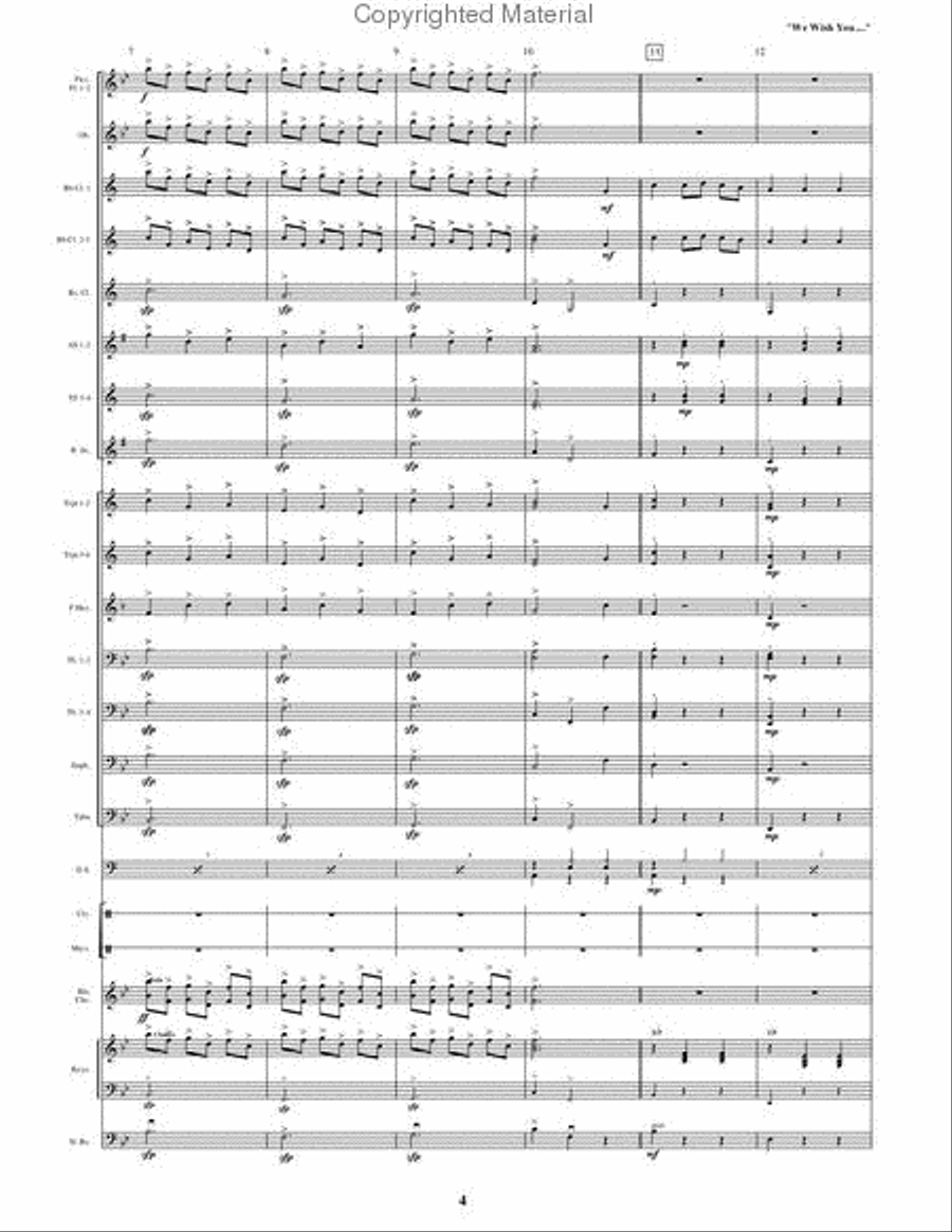 We Wish You A Merry Christmas Concert Band scores gallery preview page 4