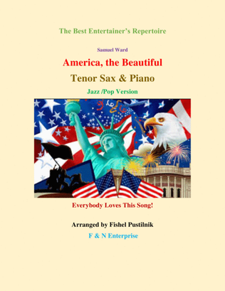 Book cover for "America, The Beautiful"-Piano Background for Tenor Sax and Piano