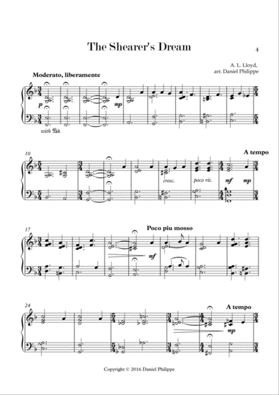 Seven Australian Folk Songs Piano Solo scores gallery preview page 4