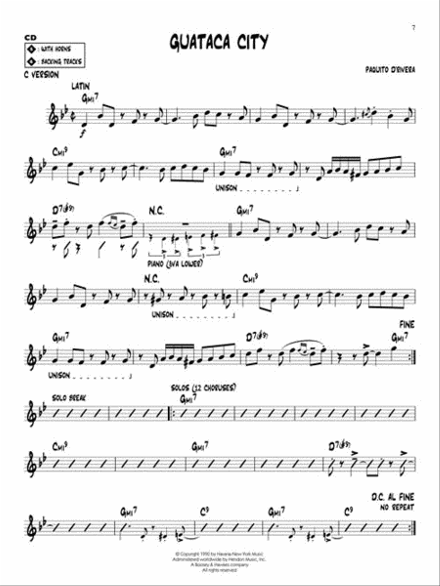 Paquito D'Rivera - Latin Jazz C Instrument scores gallery preview page 5