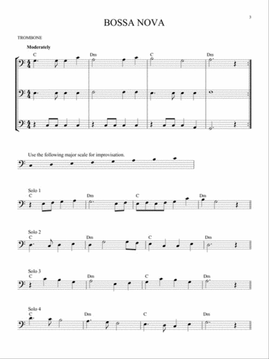 Easy Improvisation Trombone Solo scores gallery preview page 3