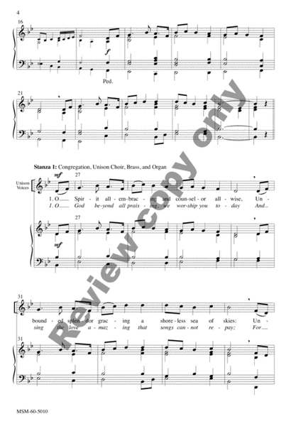 O Spirit All-Embracing: O God Beyond All Praising (Choral Score) image number null