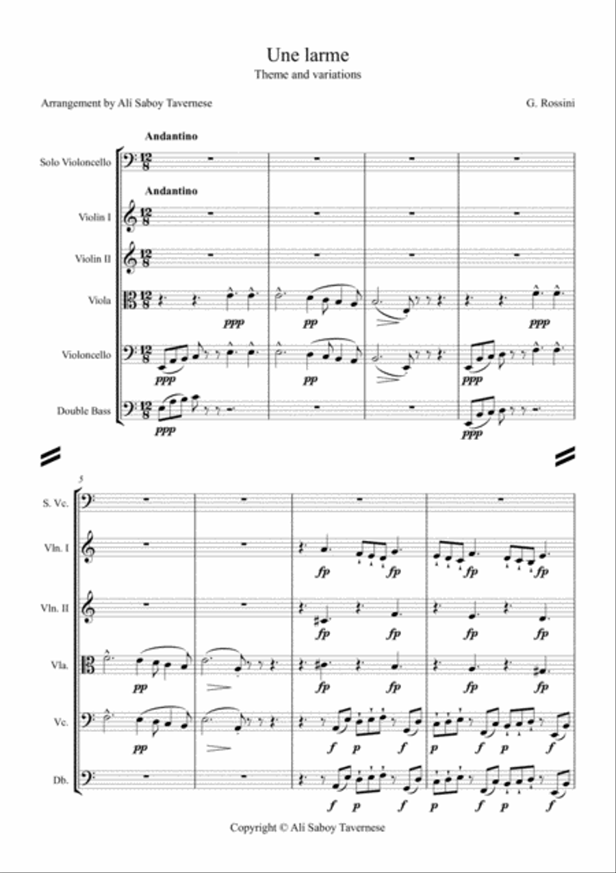 Une larme. String Orchestra scores gallery preview page 3