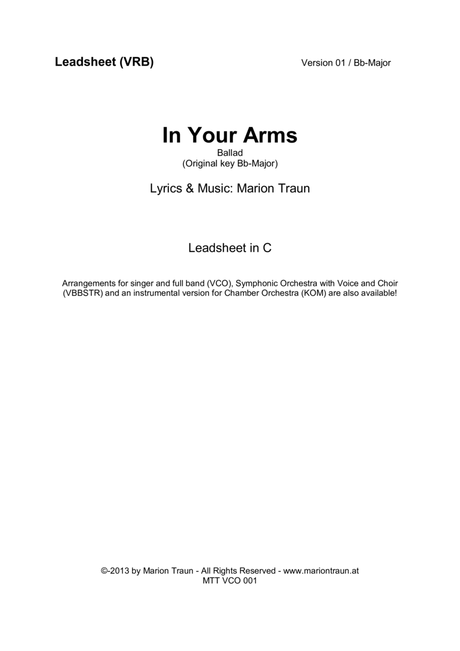 In Your Arms In Your Arms Piano scores gallery preview page 1