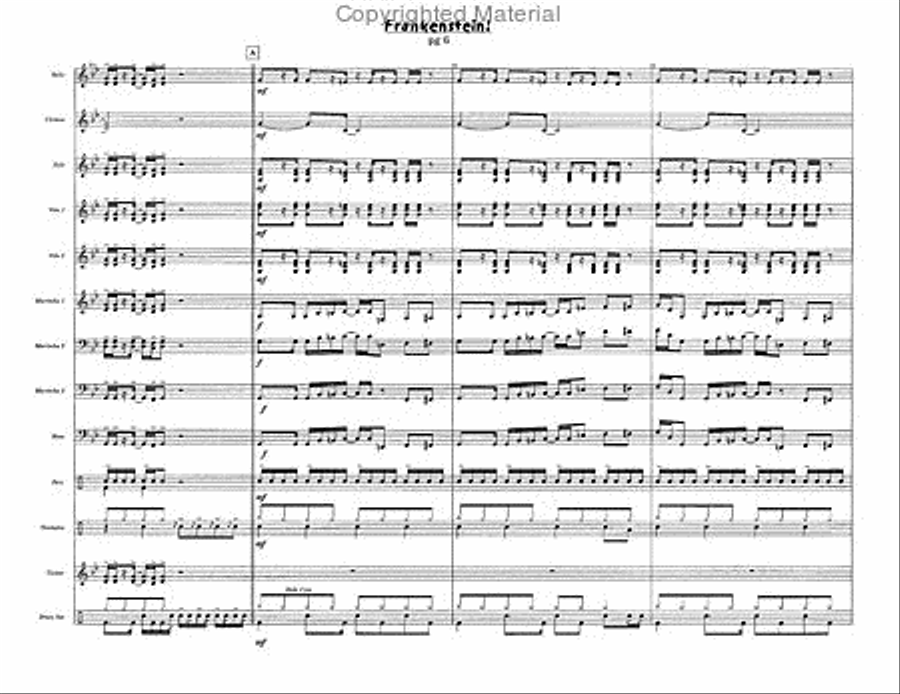 Frankenstein Frankenstein Percussion Ensemble scores gallery preview page 3
